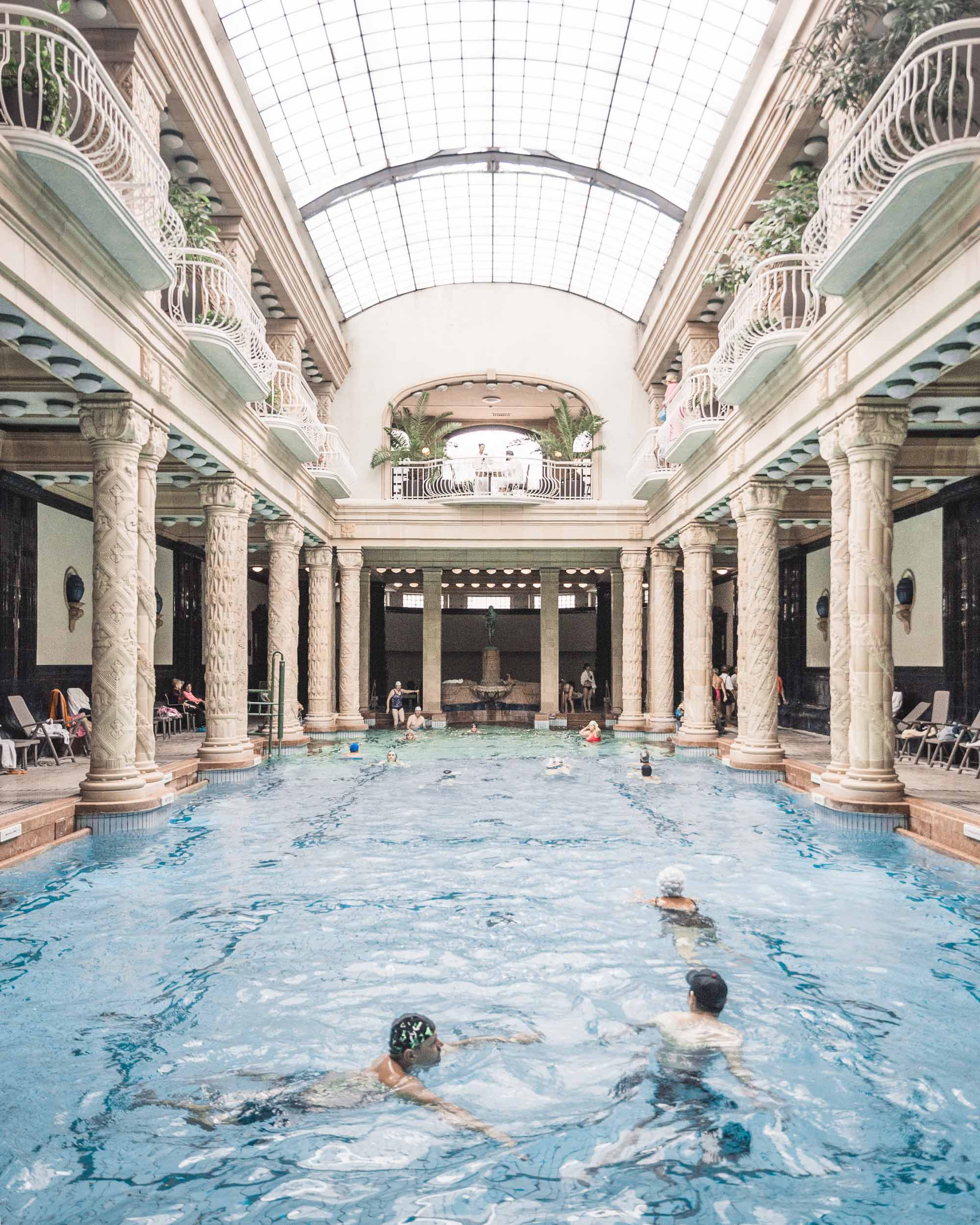 The indoor pool at Gellert Baths Budapest Hungary