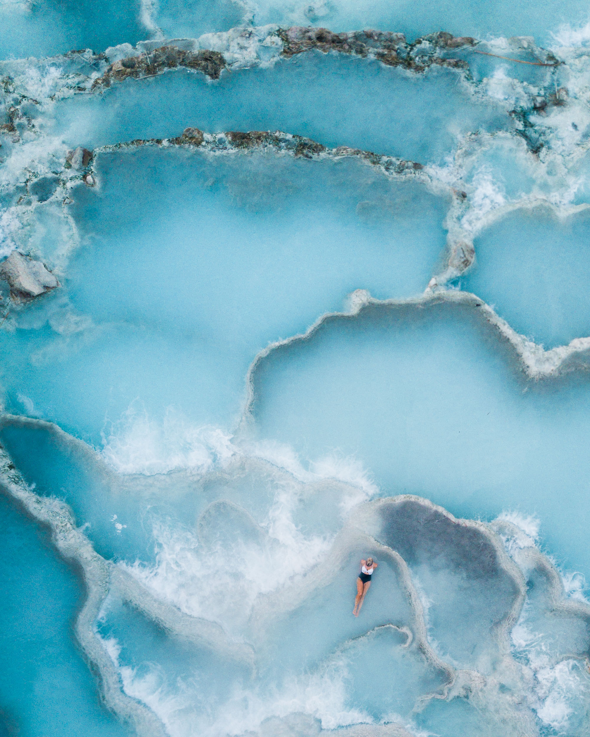 A natural thermal bath mineral hot springs in Tuscany, Italy