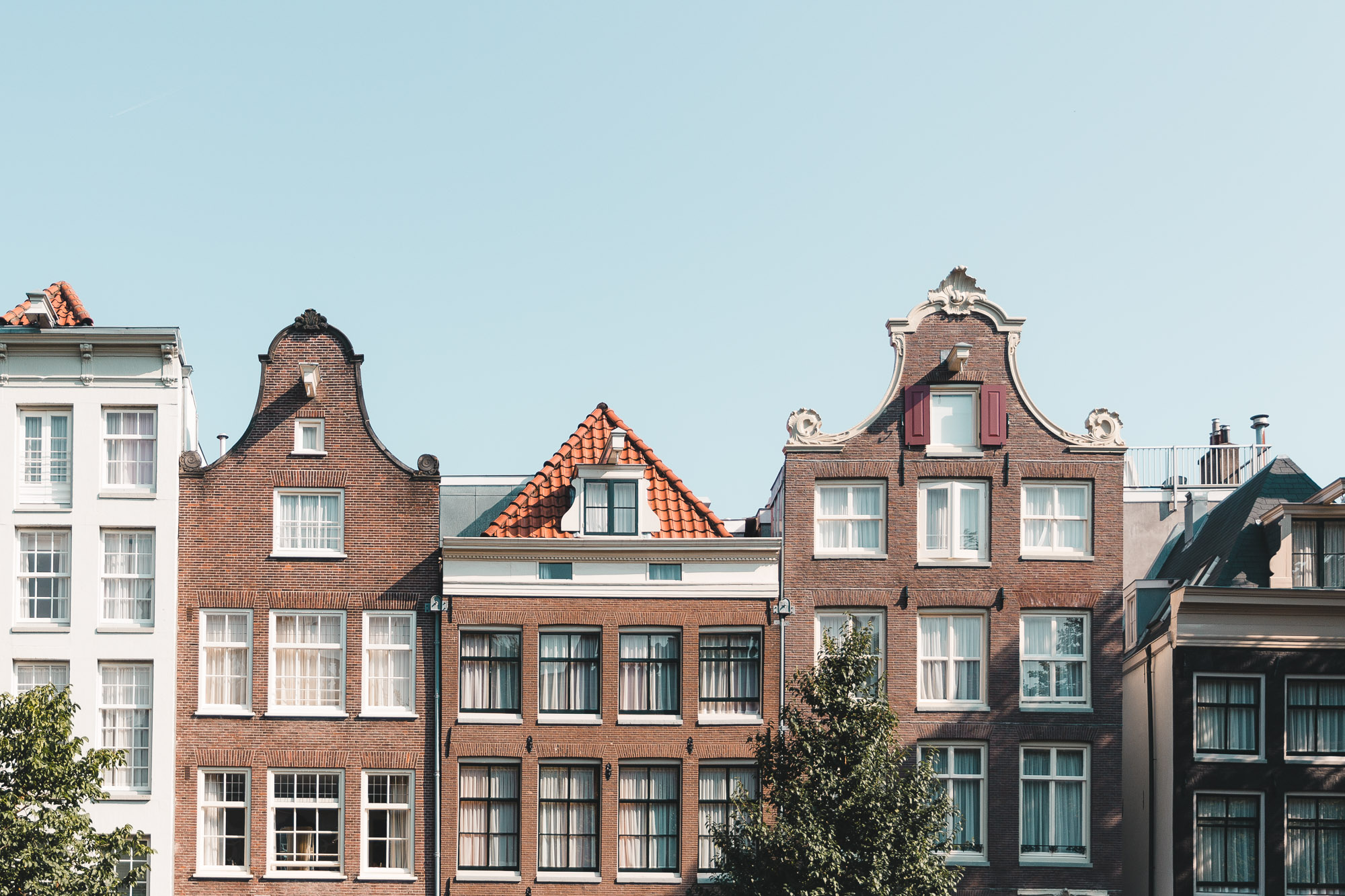 Traditional canal houses in Amsterdam, Holland, The Netherlands
