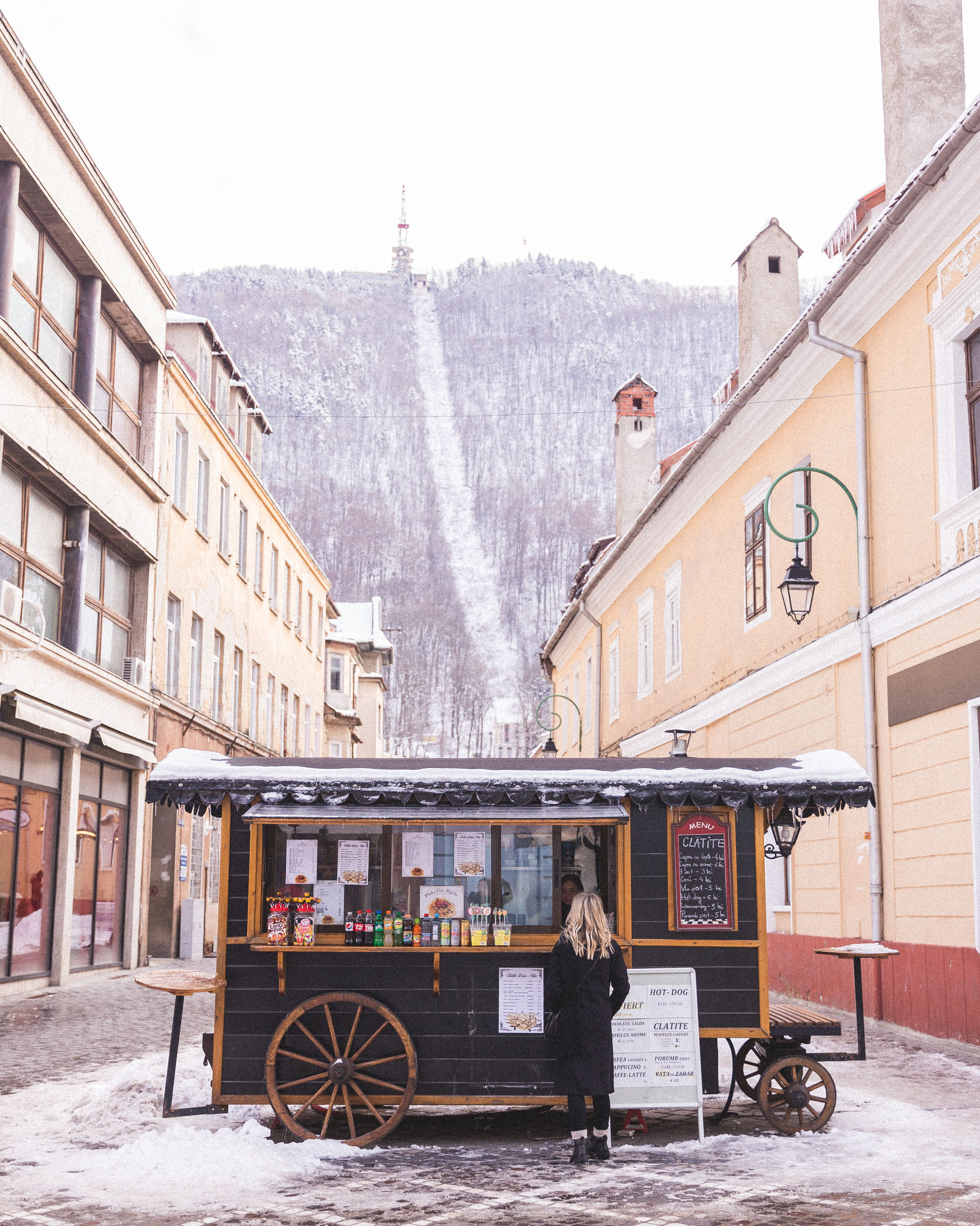 Food and drink carts in Brasov, Transylvania, Romania