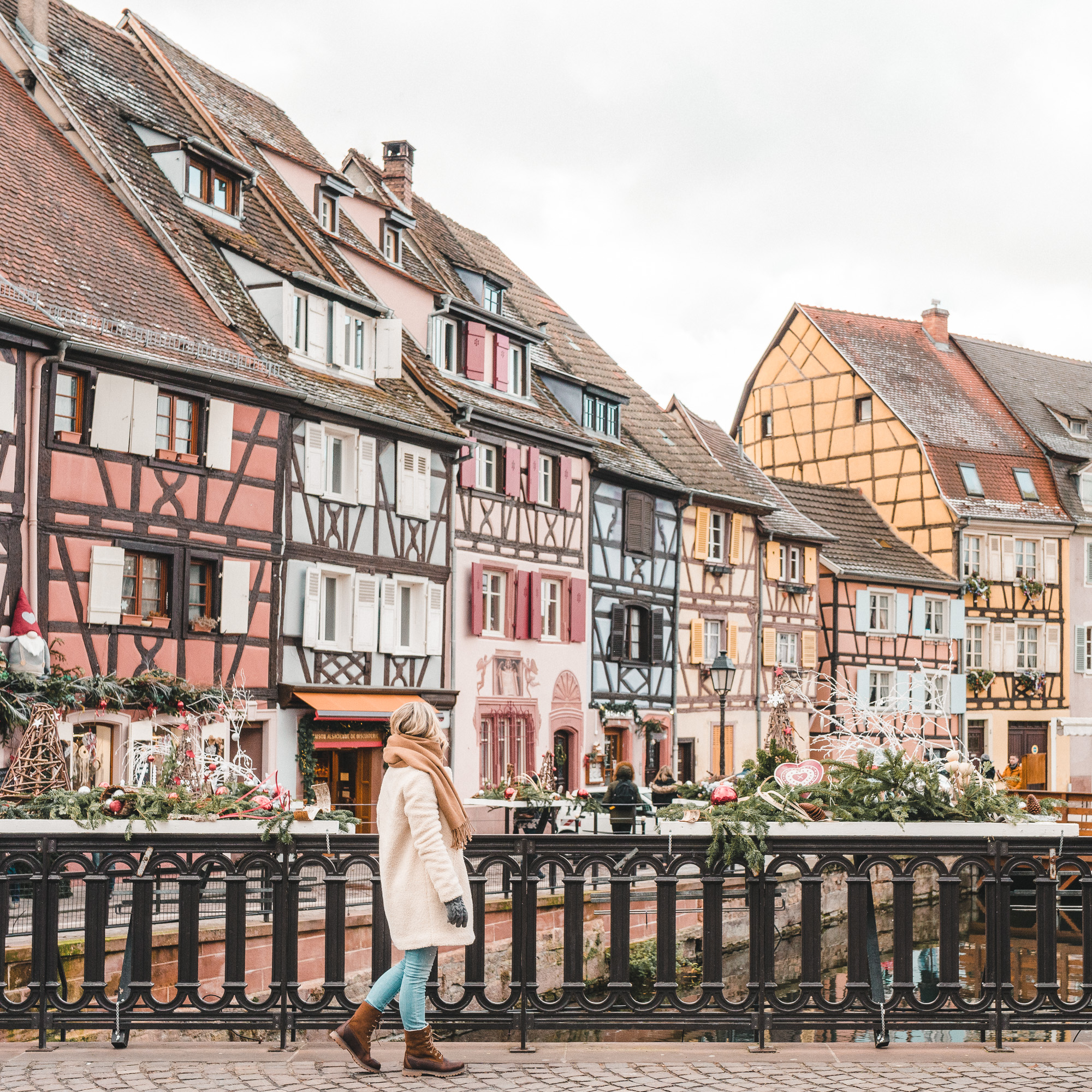 pastel houses on the canals of colmar france alsace 