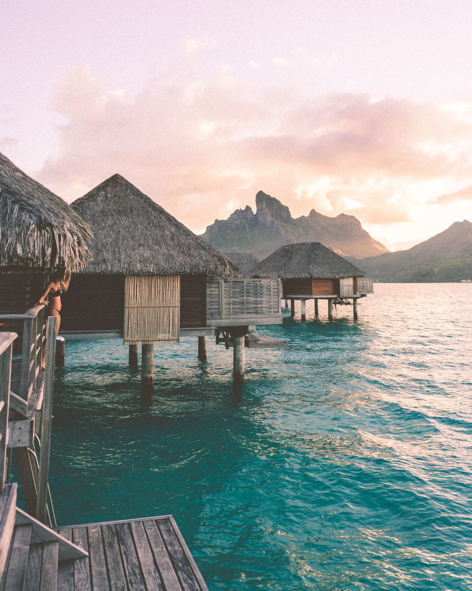 Sunset from our overwater bungalow at Four Seasons Bora Bora for our honeymoon via @finduslost