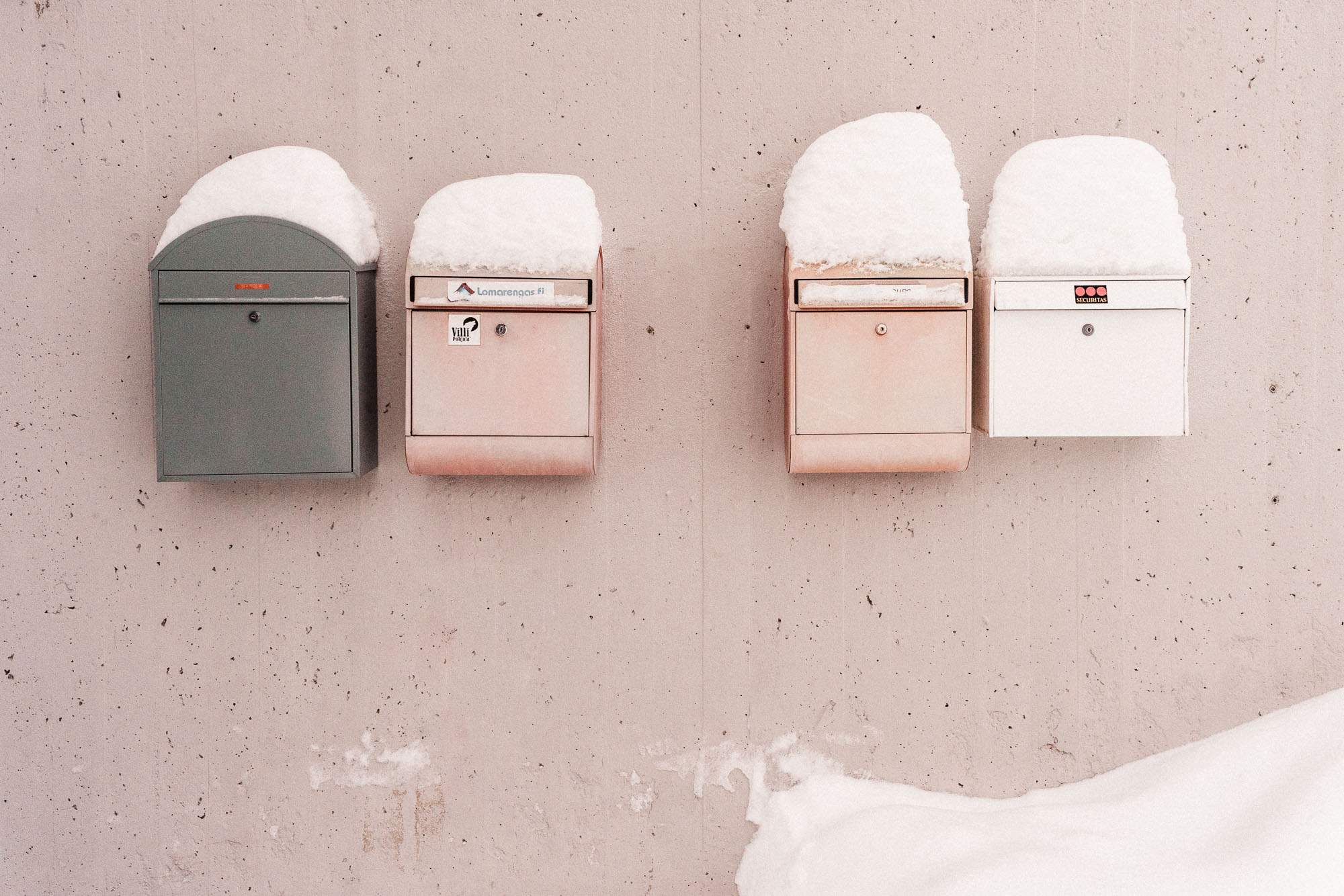 Mailboxes in the snow kuusamo lapland finland