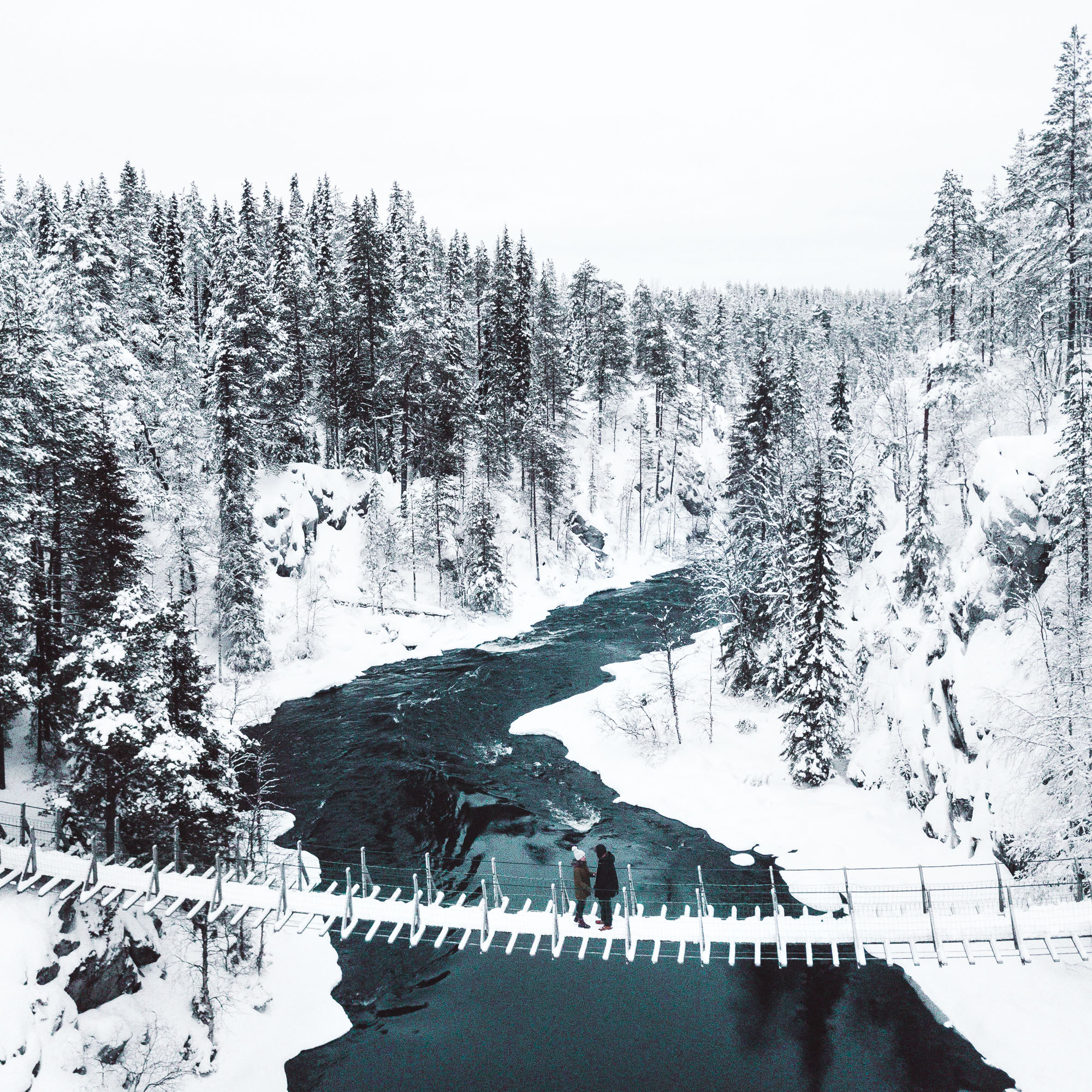 Oulanka National Park bridges in the winter Finland