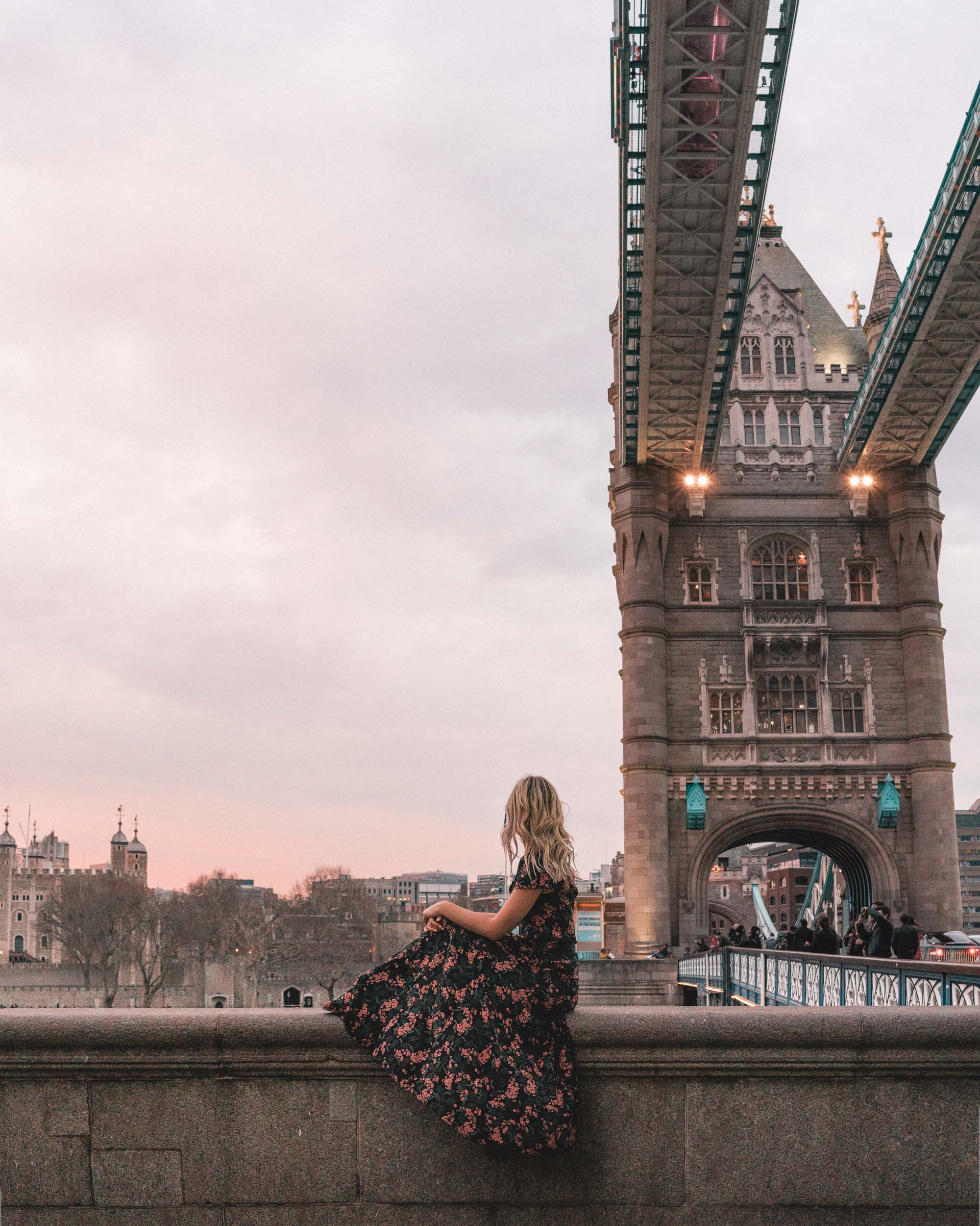 Tower bridge sunset london england travel blogger Selena Taylor of Find Us Lost