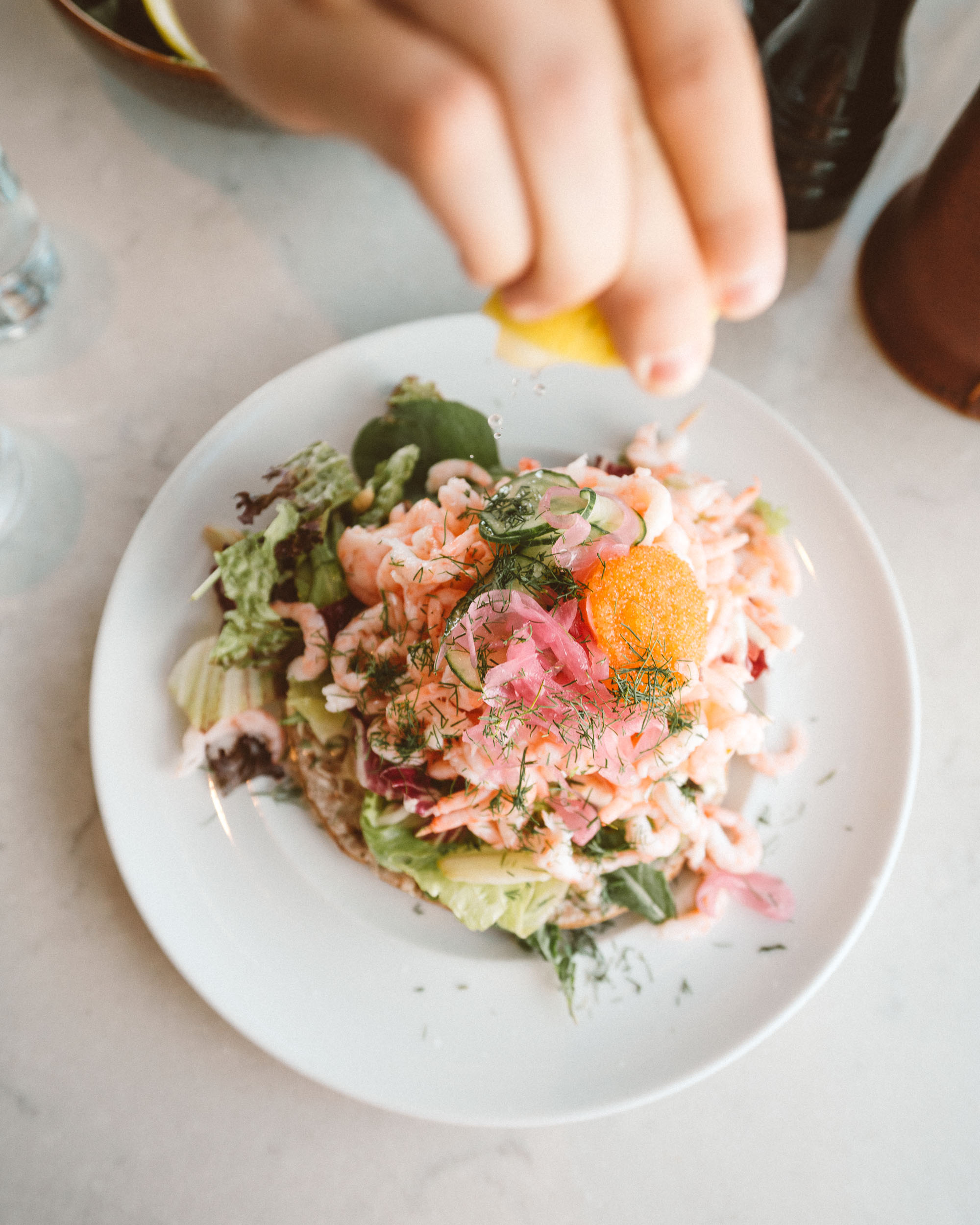 Shrimp sandwich at Heaven 23 in Gothenburg | West Sweden Travel Guide via @finduslost