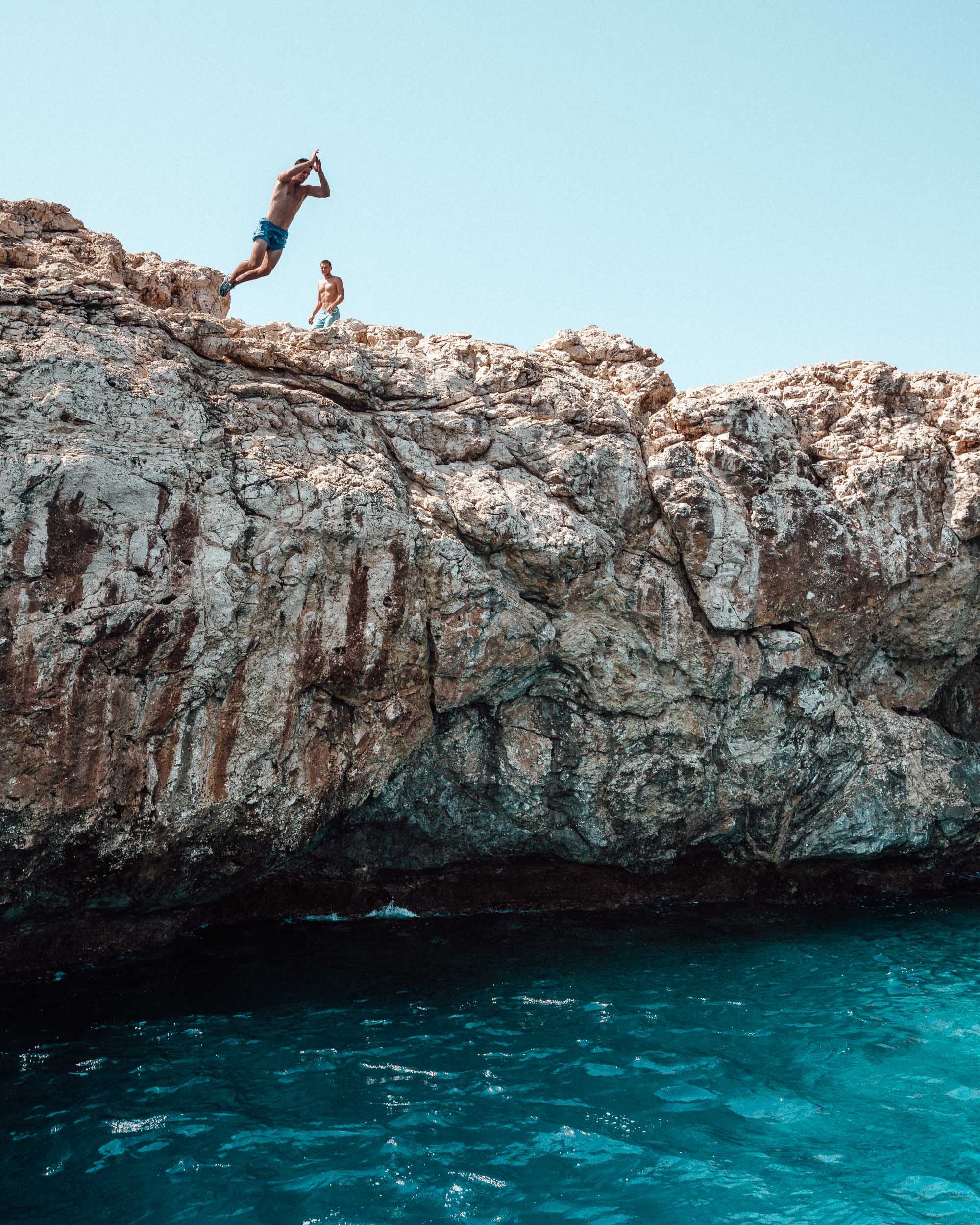 Cliff jumping in ayia napa Cyprus via @finduslost