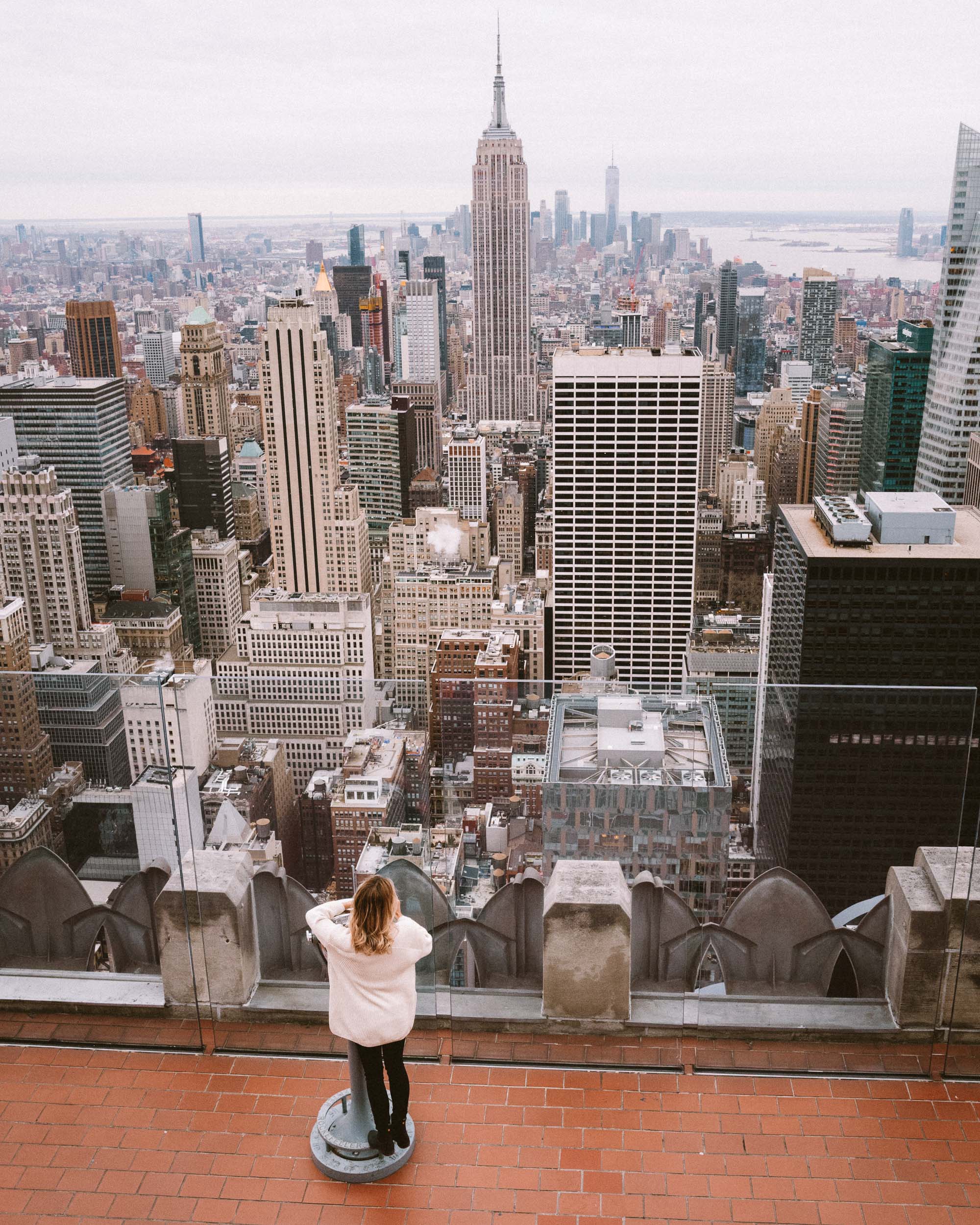 Travel Blogger Selena Taylor at Top of the Rock in New York City