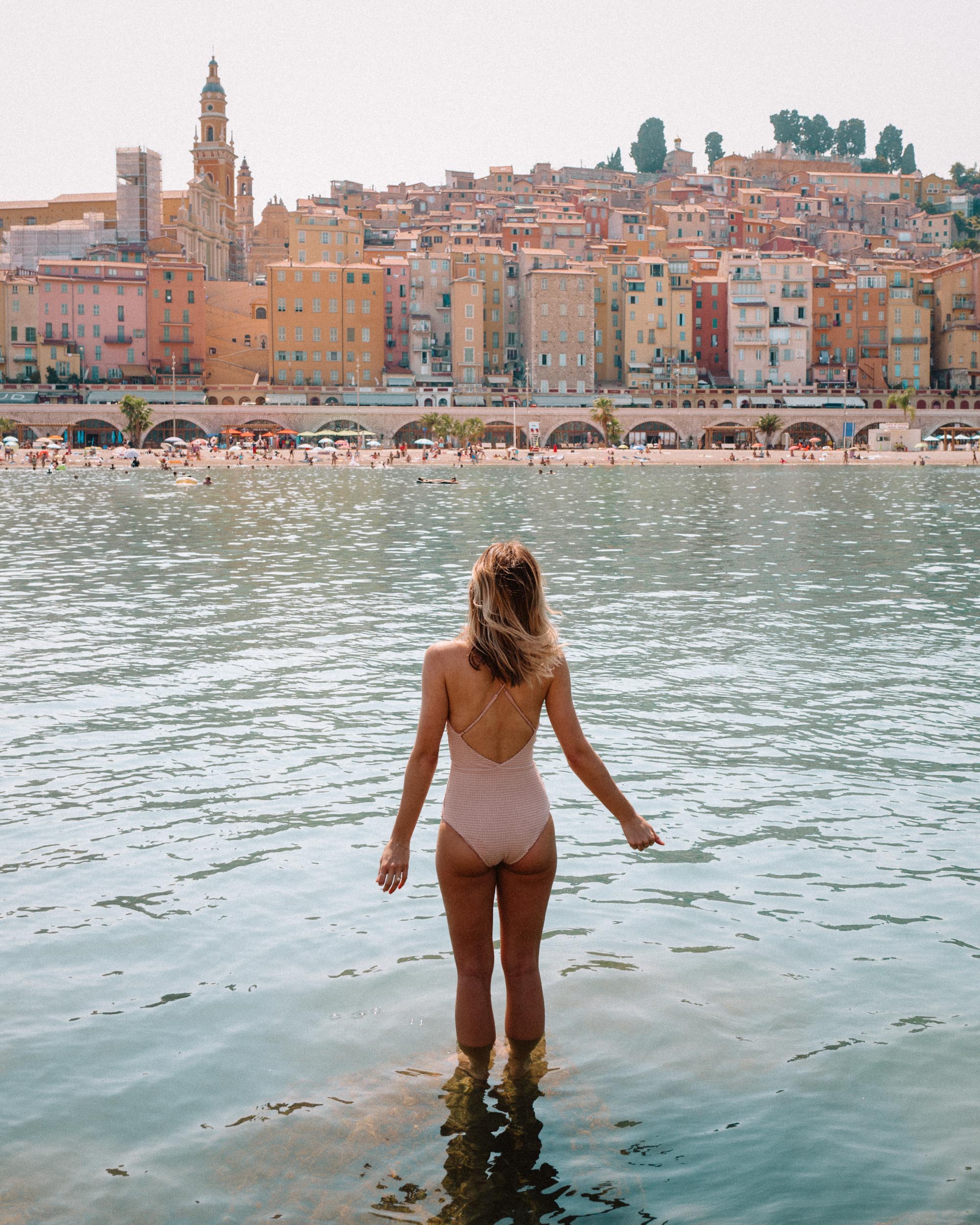 Menton beach in the French Riviera