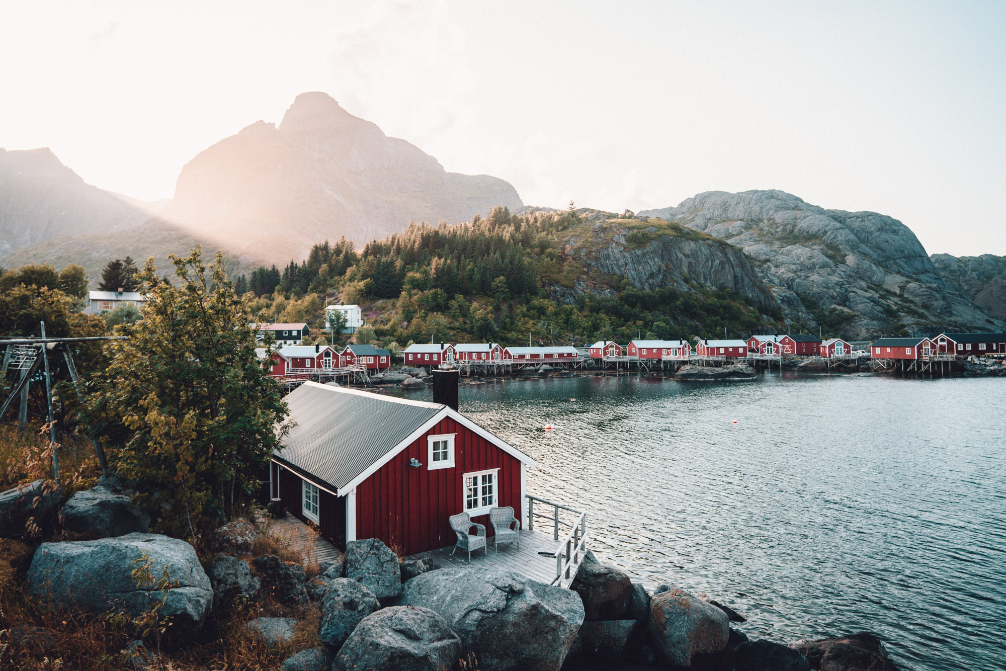 Lofoten Hotel in Norway Nusfjord Arctic Resort Traditional Fishermen Red Cabin with a Fjord View - Find Us Lost