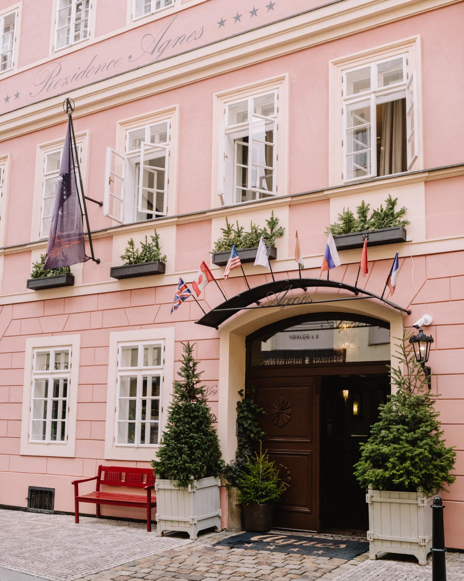 Residence Agnes pink hotel in Prague old town Czech Republic